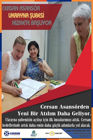 Cersan Asansör Ukrayna'da şube açıyor.